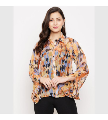 Women'S Designer Solid Satin Shirt Purple Solid